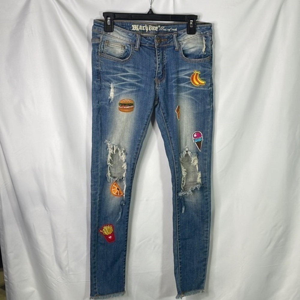 🤡 Machine nouvelle mode  skinny jeans with food patches